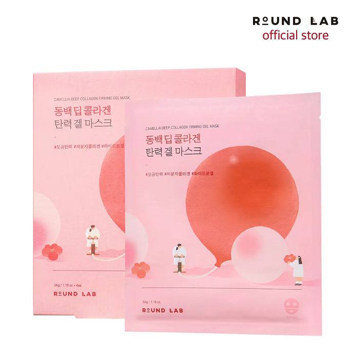 ROUND LAB Укрепляющая гидрогелевая маска с камелией Round Lab Camellia Deep Collagen Firming Gel Mask 34 гр*4 шт