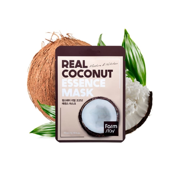Farm Stay Тканевая маска для лица с экстрактом кокоса. Real Coconut Essence Mask. 10 шт